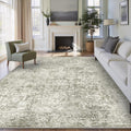 Vintage Neutral 9x12 Area Rug for Living Room and Bedroom