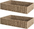 Large Seagrass Tray for Bathroom - Handwoven 2-Pack Storage Baskets