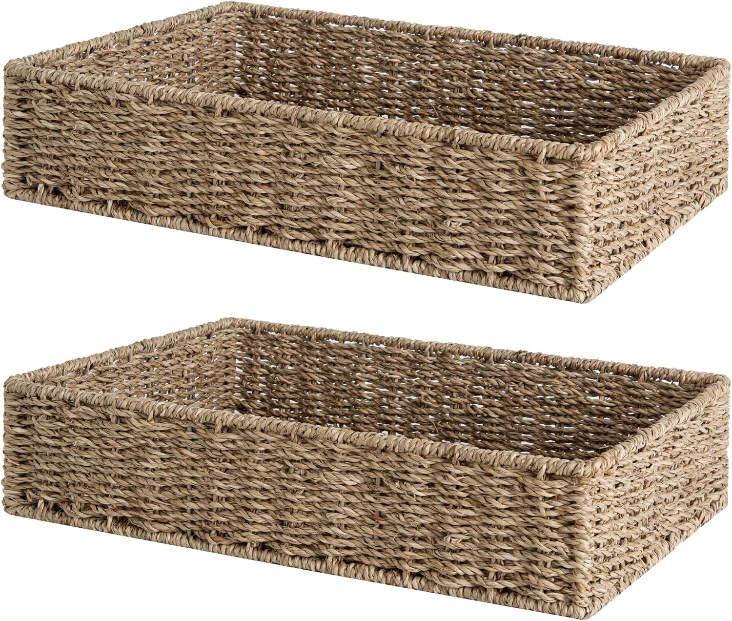 Large Seagrass Tray for Bathroom Storage - Handwoven Baskets