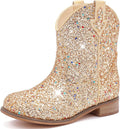 Toddler Cowgirl Boots Glitter Girls Cowboy Ankle Boots - Sparkly