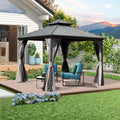 Domi 8 ft x 8 ft Hardtop Gazebo - Durable Double Roof Shelter