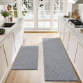 Soft Kitchen Rugs 24x35 and 24x60 Non-Skid Mats - Super Absorbent Pair