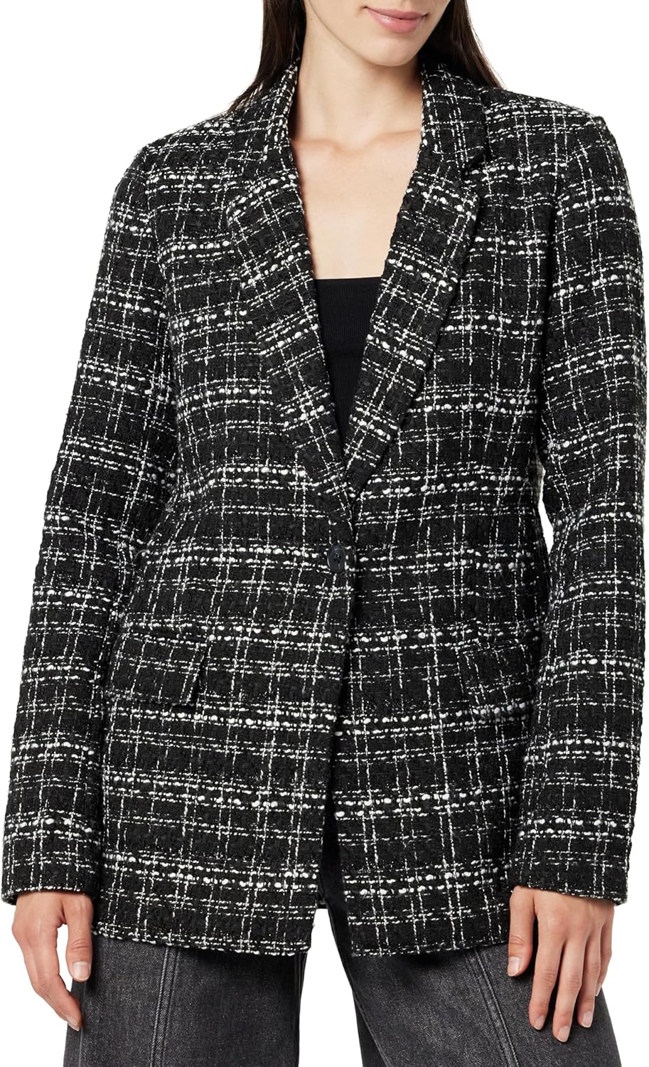 Blake Long Blazer in Black Boucle - Timeless Wardrobe Staple