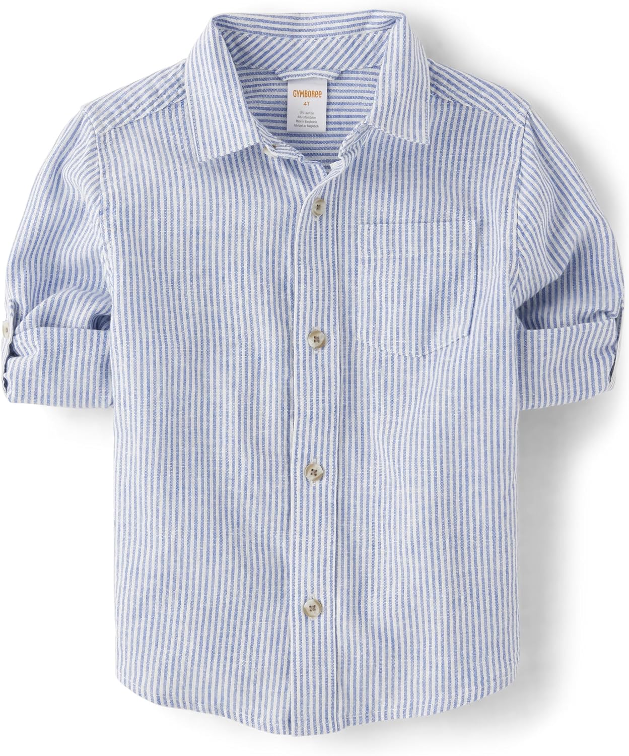 Gymboree Girls Long Sleeve Linen Button Up Shirt for Spring Fun