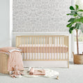 Cloud Muslin Crib Bed Set - Pink and White Flowers - 5 Piece Set