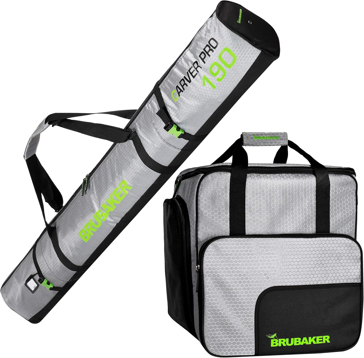 BRUBAKER CarverTec Pro Ski & Boot Bag Set - Transport Your Gear with Ease!