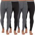 Mens Recycled Waffle Thermal Underwear Bottoms - 1,2,3,4 Pack