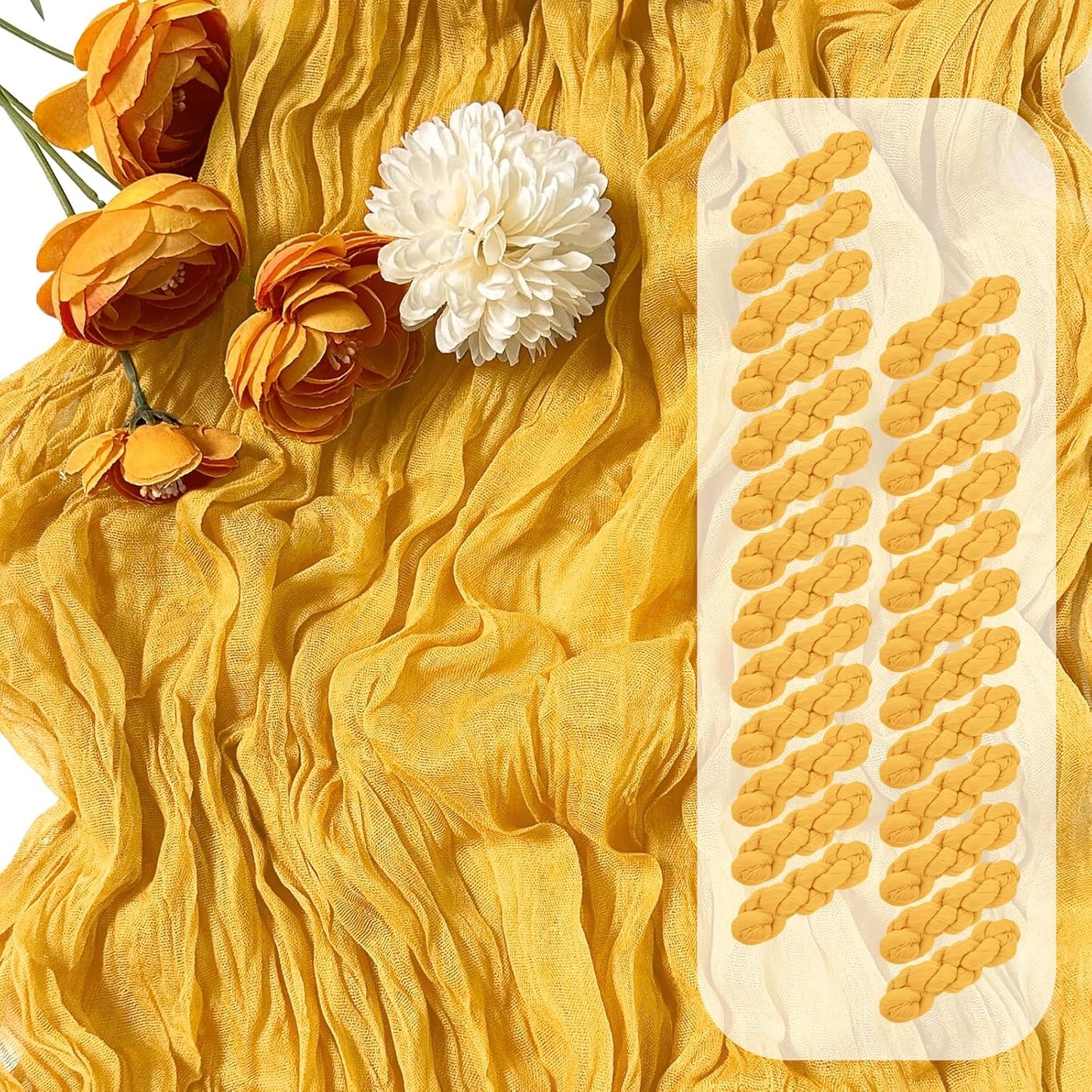 25 Pack Gold Cheesecloth Table Runner for Elegant Events
