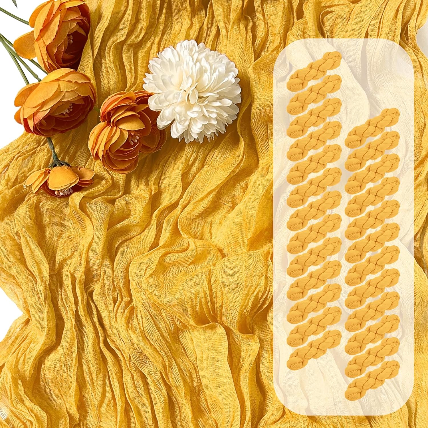 25 Pack Gold Cheesecloth Table Runner for Elegant Events