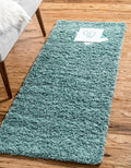 Uber Cozy Solid Shag 6 ft Runner Light Slate Blue - Soft Hallway Rug