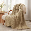 Chunky Knit Throw Blanket for Couch 50x60 - Soft Chenille Comfort