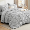 Bedsure Full Size Comforter Set - 7 Piece Pintuck Bedding