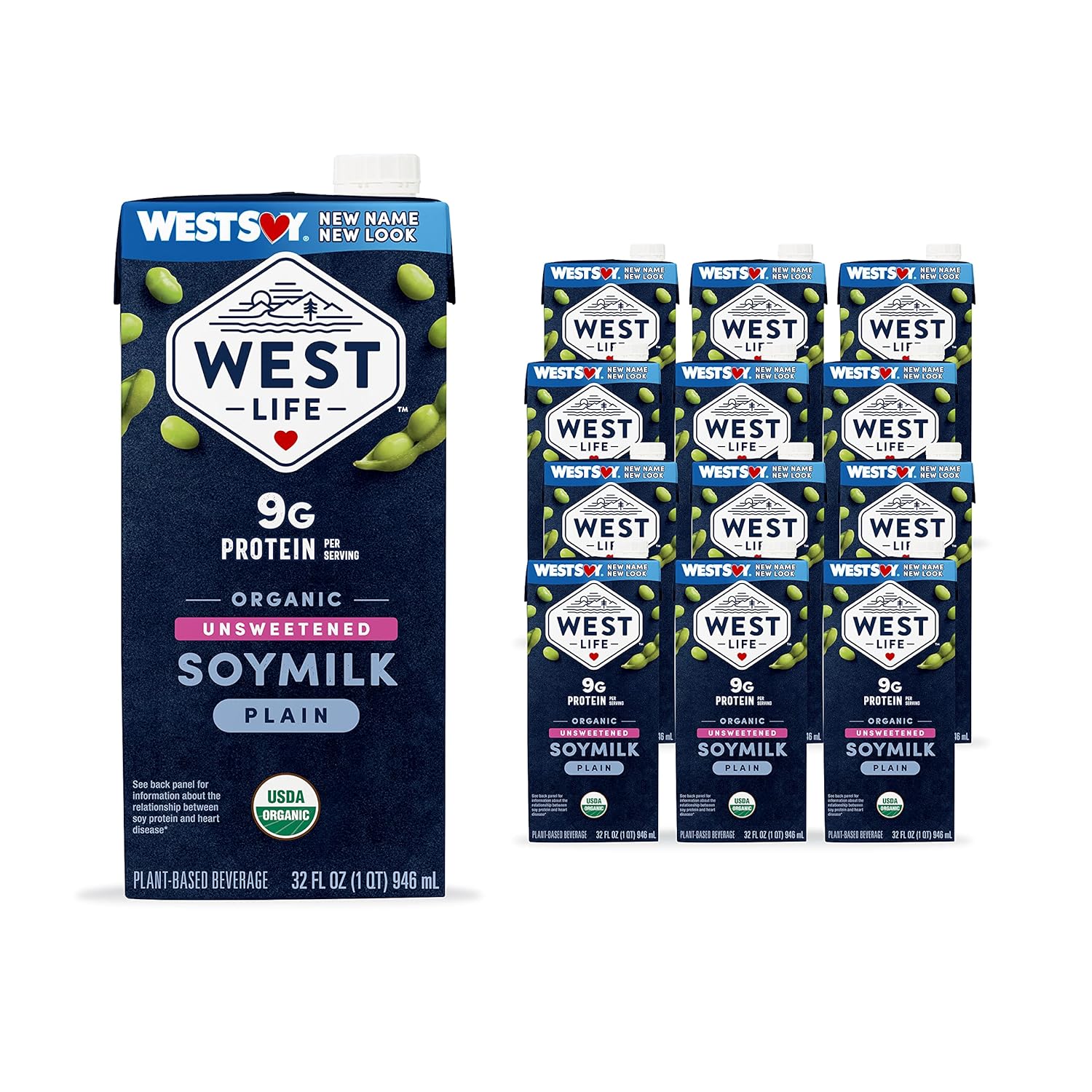West Life Organic Soy Milk: Unsweetened, Low Sugar, Vegan Option