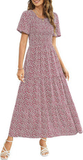 Maggeer Women's 2023 Summer Casual Short Sleeve Maxi Dress