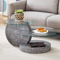 Modern 3 Tier Round Glass Coffee Table - Space-Saving Elegance