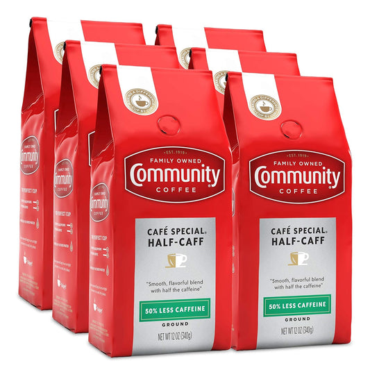 Community Coffee Half-Caff Ground Coffee for Smooth Flavor