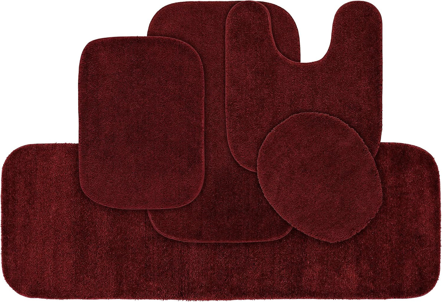 Garland Rug Traditional Nylon Washable Chili Pepper Red 5 Piece Set