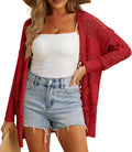 Women Summer Crochet Lightweight Open Front Cardigan - Oversized