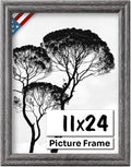 Barnwood Gray 11x24 Picture Frame.75 in Wide - Rustic Solid Wood