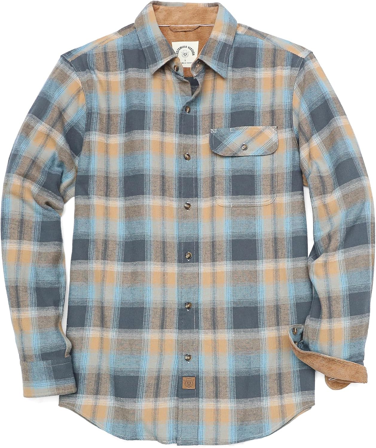 Dubinik Mens Flannel Shirts Long Sleeve Casual Button Down Style