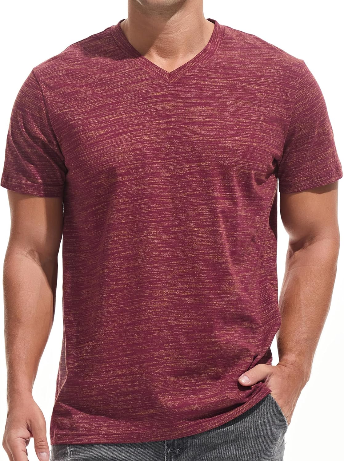 KLIEGOU Men's V Neck T Shirts - Stylish Fitted Casual Tees
