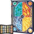 3D Card Binder for Pokemon - 3D Raised PU Leather Zippered Album