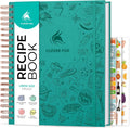 Blank Family Recipe Book Spiral Cookbook Organizer - Large Turquoise
