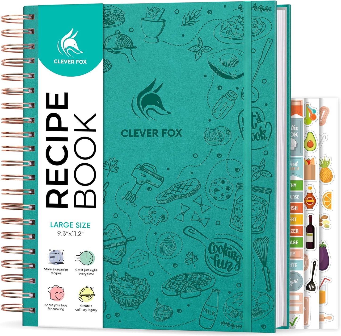 Clever Fox Recipe Book Spiral Blank Family Cookbook Organizer