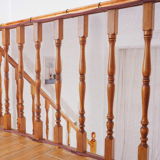 Child Safety Net - 15ft x 3ft Banister Guard for Baby - Dark Brown
