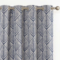 jinchan 80% Blackout Curtains 63 in Panels Set - Geometric Blue