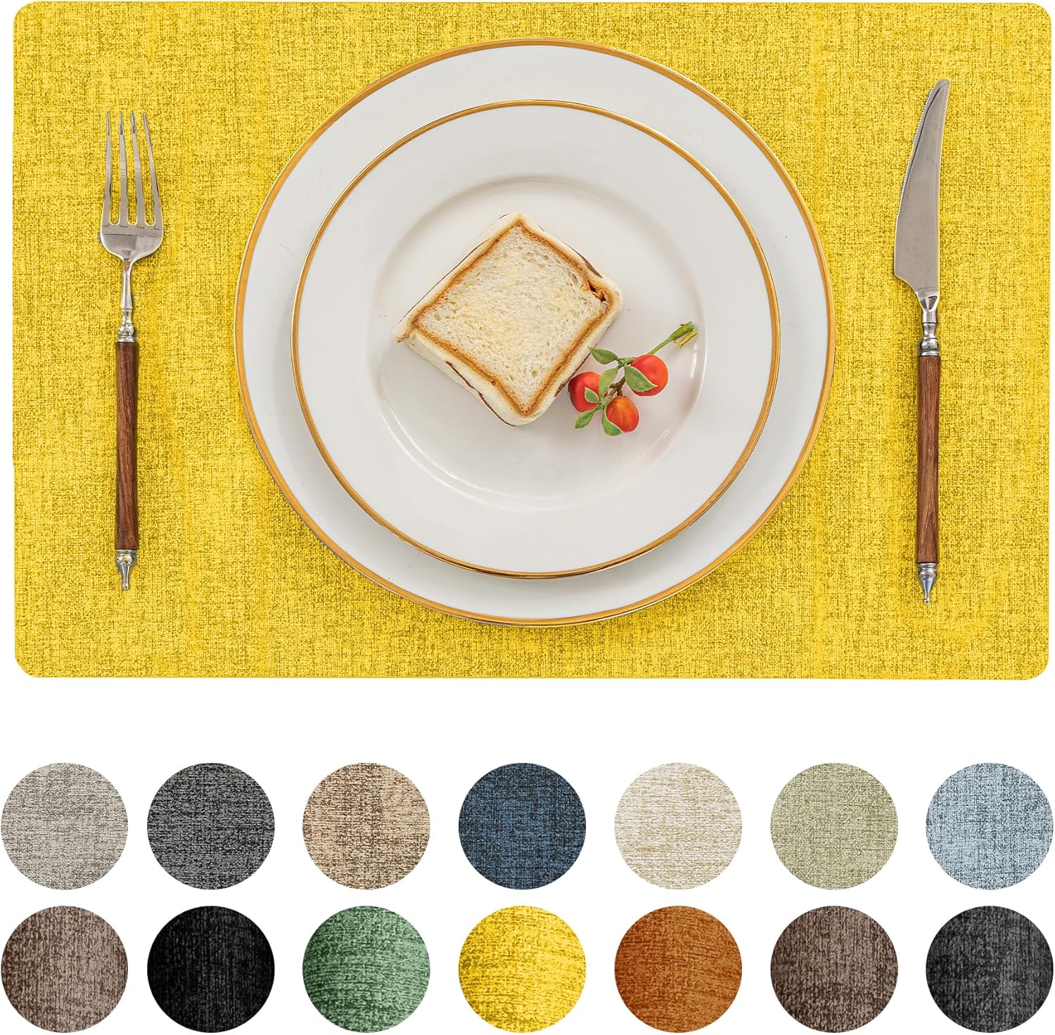 Romanstile Vinyl Placemats Set of 8 - Heat Resistant & Waterproof