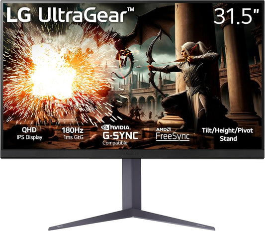 LG 32 Ultragear QHD Gaming Monitor: Immersive 180Hz Refresh Rate