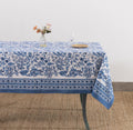 Indian Block Print Table Cloth 60x90 in Rectangle - Handmade Cotton