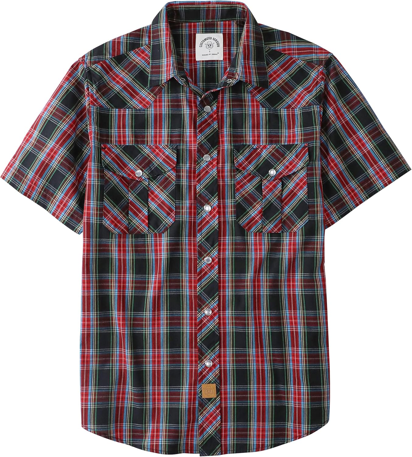 Dubinik Short Sleeve Western Shirts for Men - Classic Plaid Style