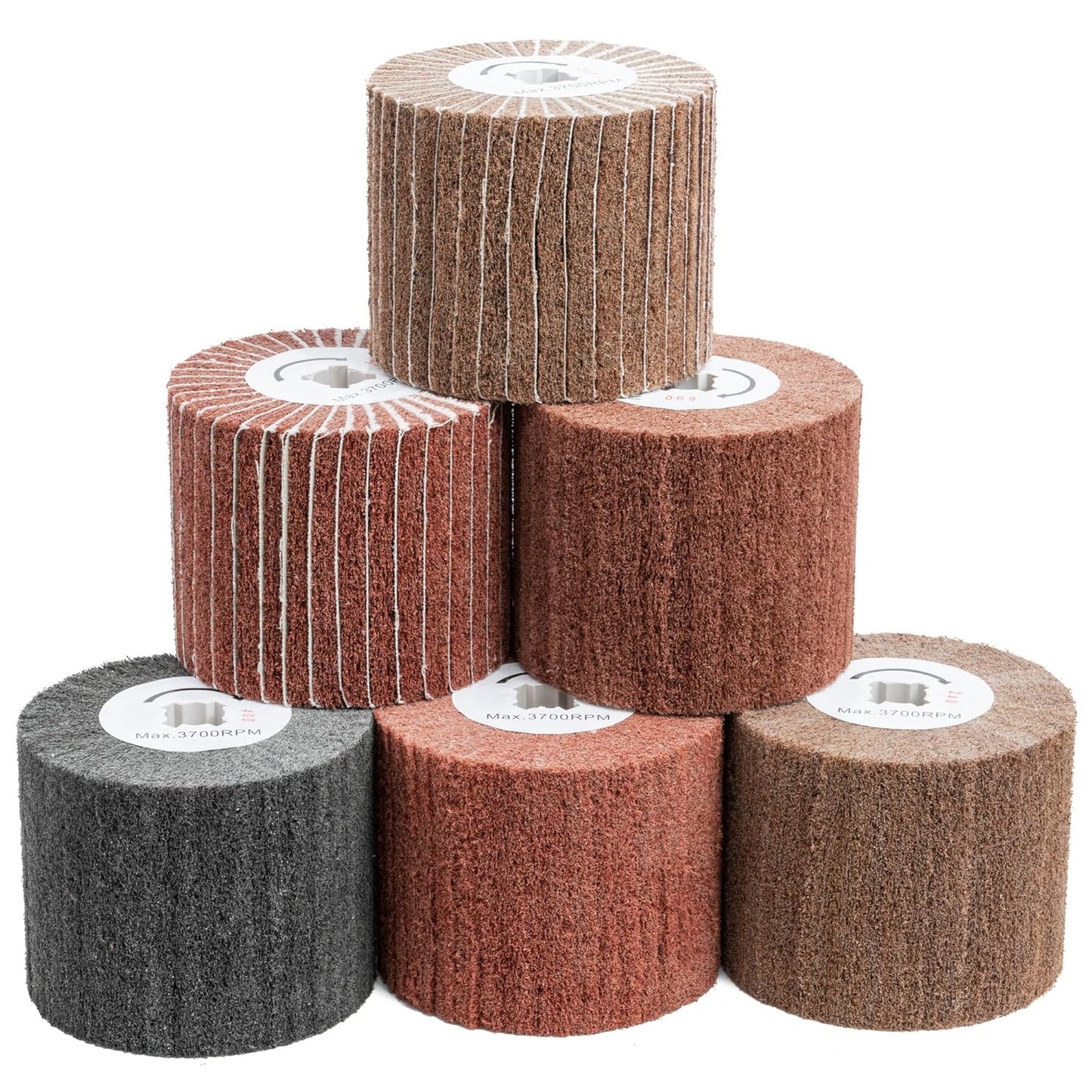 6 Pcs Non-Woven Wire Drawing Flap Wheel for Polishing Needs