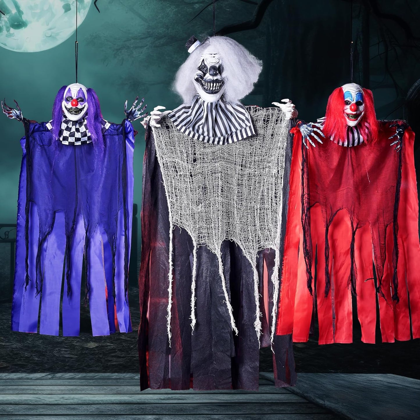 Hanging Clown Decor Set for Halloween Party Scary Decorations