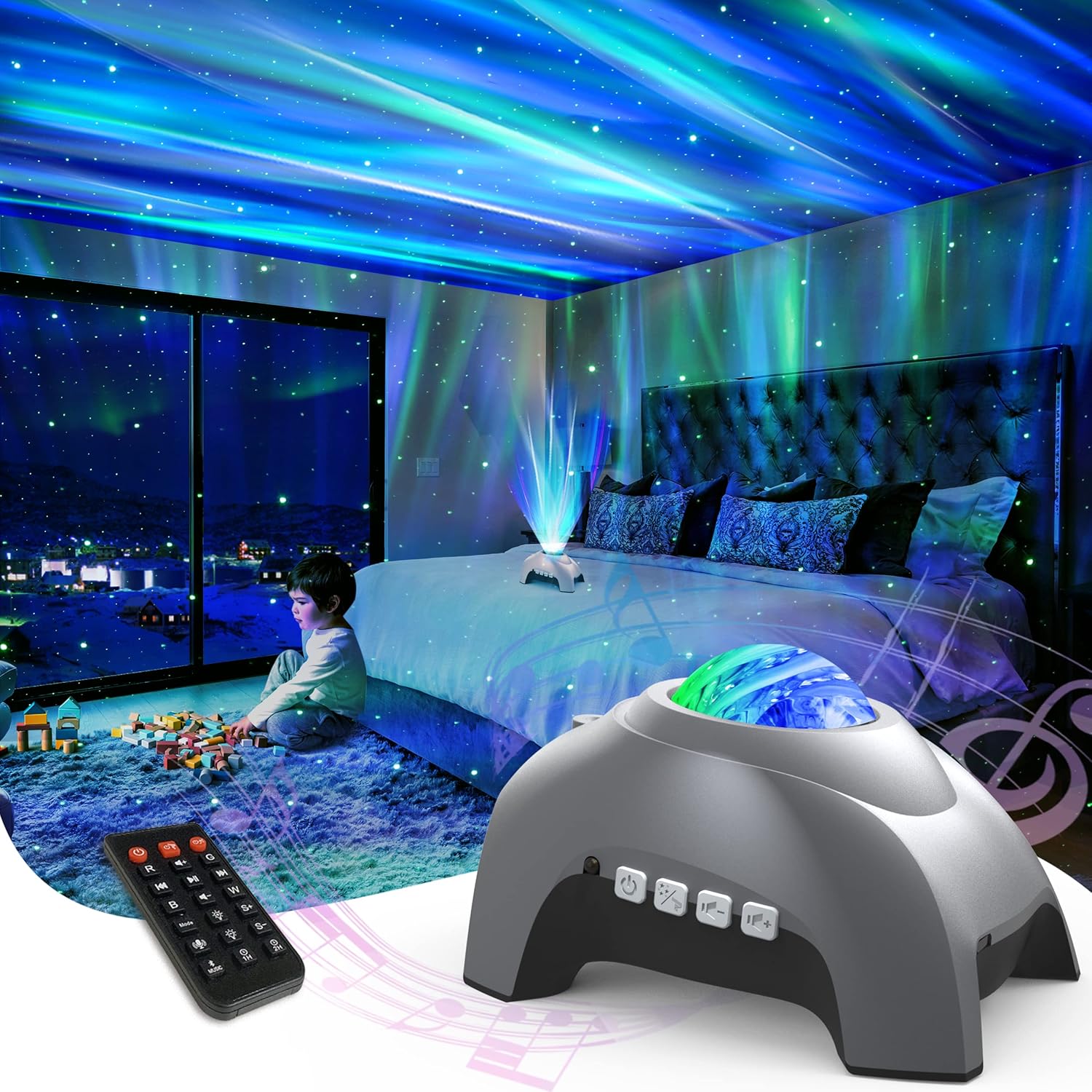 Aurora Projector - 3 in 1 Night Light and Bluetooth Speaker