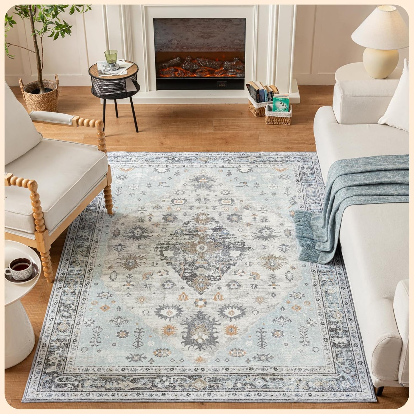 Istana 5x7 Area Rug - Eco-Friendly Boho Living Room Rug