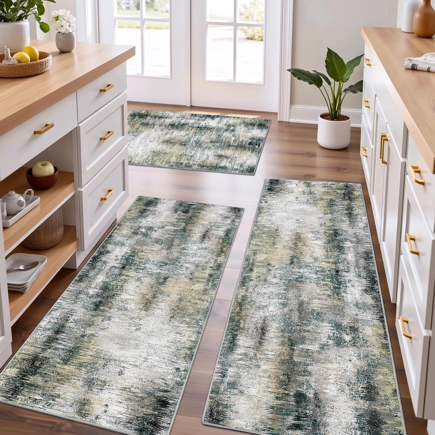 Tritard Upgrade Non Slip Kitchen Rugs Set of 3 for Home Use