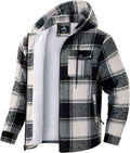 G Gradual Men's Flannel Jacket Sherpa Lined Hooded Zip Up - Warm Layer