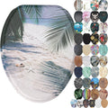 Wooden Toilet Seat with Soft Close Elongated - Decorative Beach