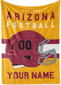 Personalized Throw Blanket for Football Fans - Ships Next Day