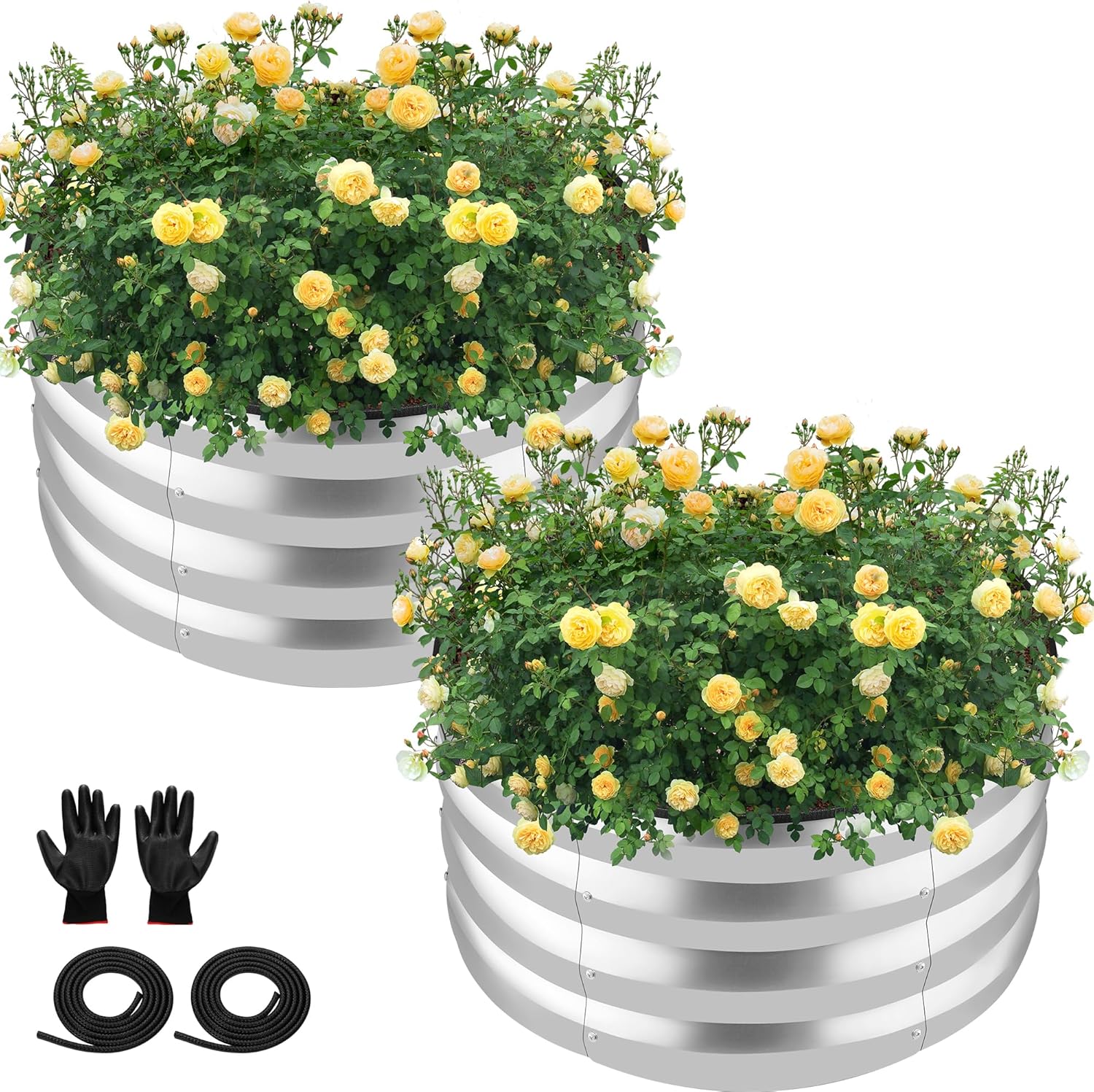 ZXZYHFTY Round Galvanized Raised Garden Bed Kit for Outdoor Use