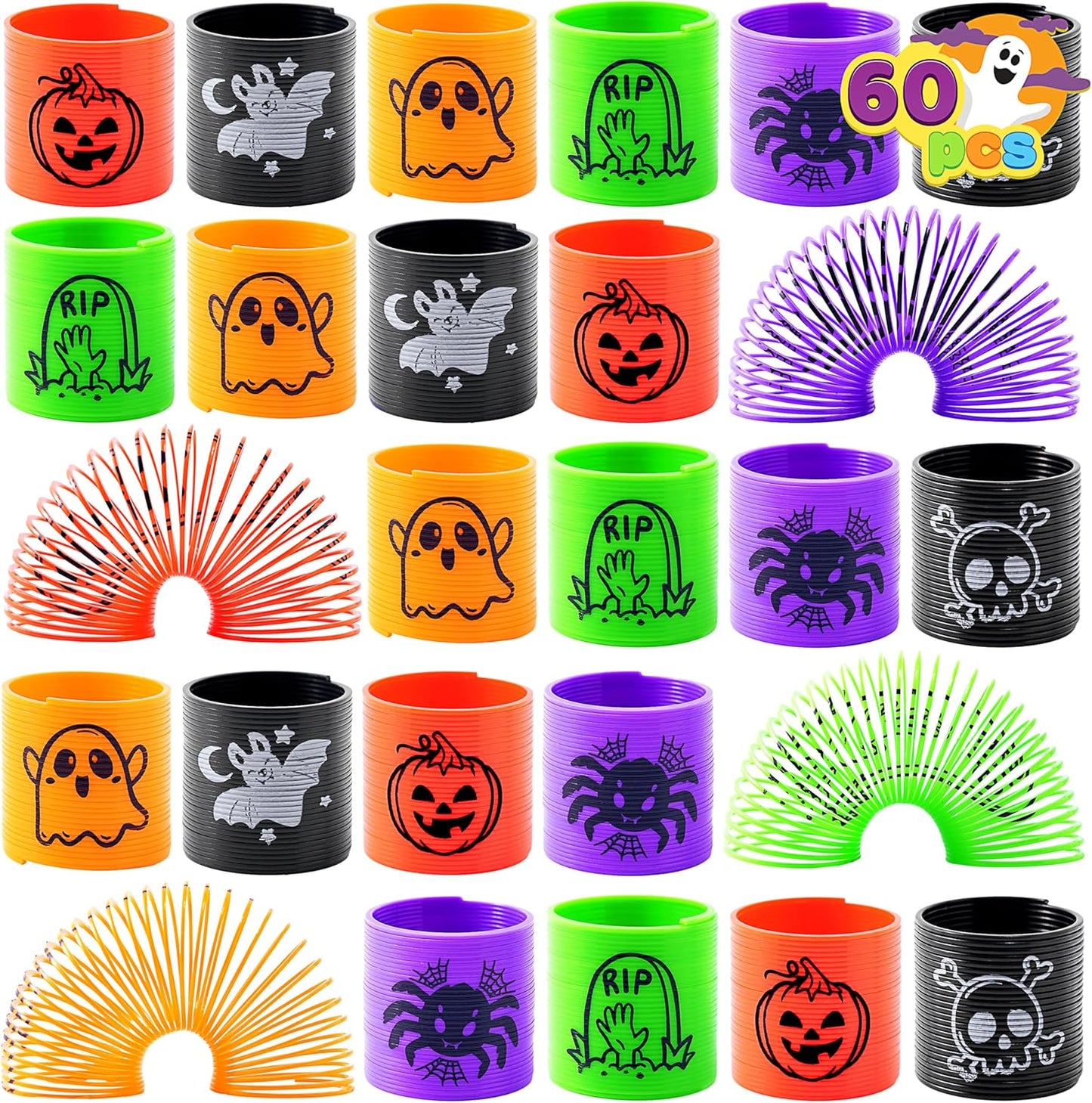 60 PCS Halloween Mini Magic Springs Toys for Kids' Fun