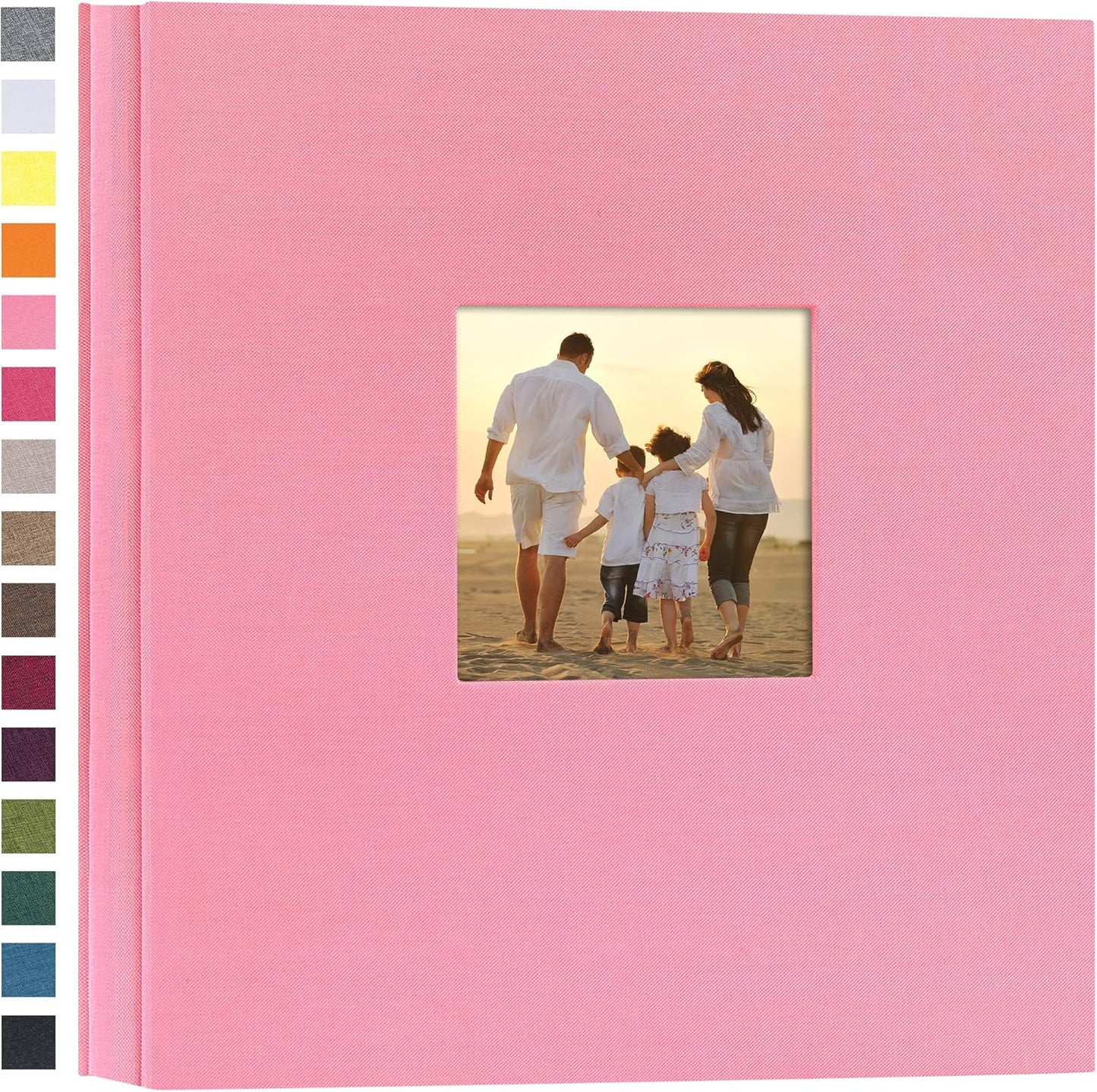Potricher Linen Hardcover Photo Album for 1000 Photos in Pink