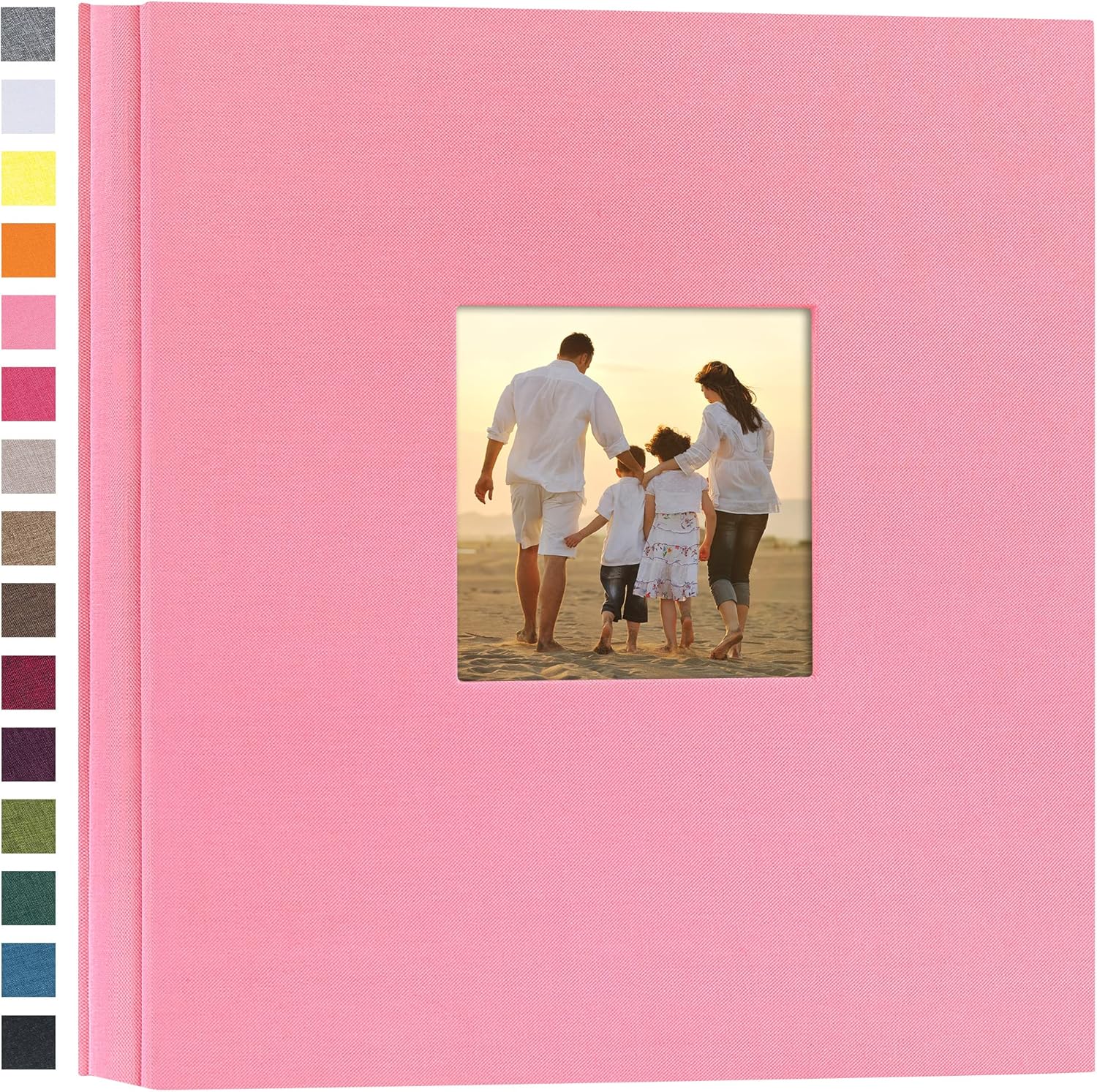 Potricher Linen Hardcover Photo Album for 1000 Photos in Pink