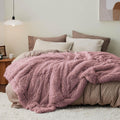 Bedsure GentleSoft Fluffy Dusty Pink King Size Blanket - Cozy