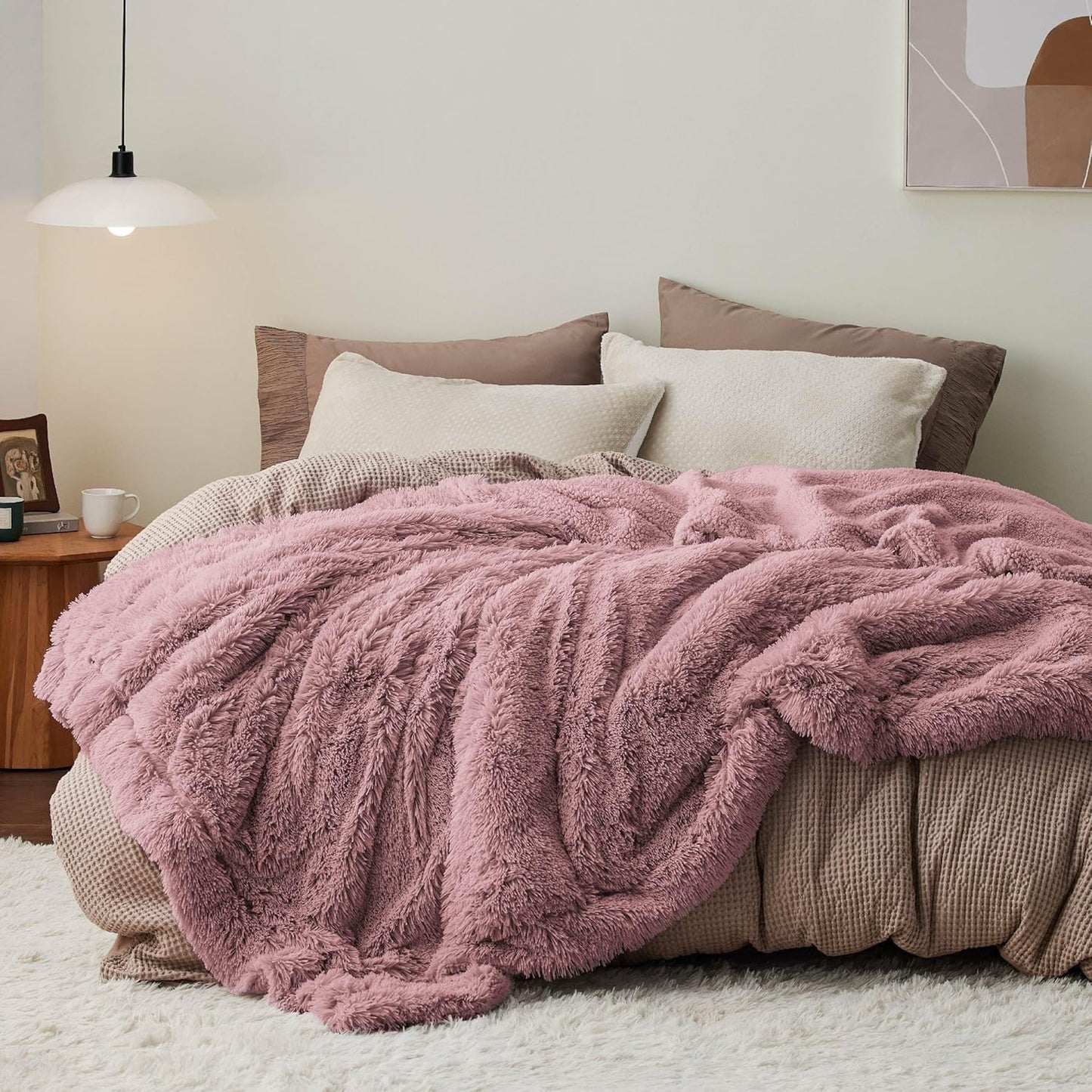 Bedsure GentleSoft Fluffy Dusty Pink Queen Size Blanket Review