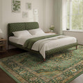 Deerly Green Rug 8x10 Area Rug for Living Room - Washable Distressed