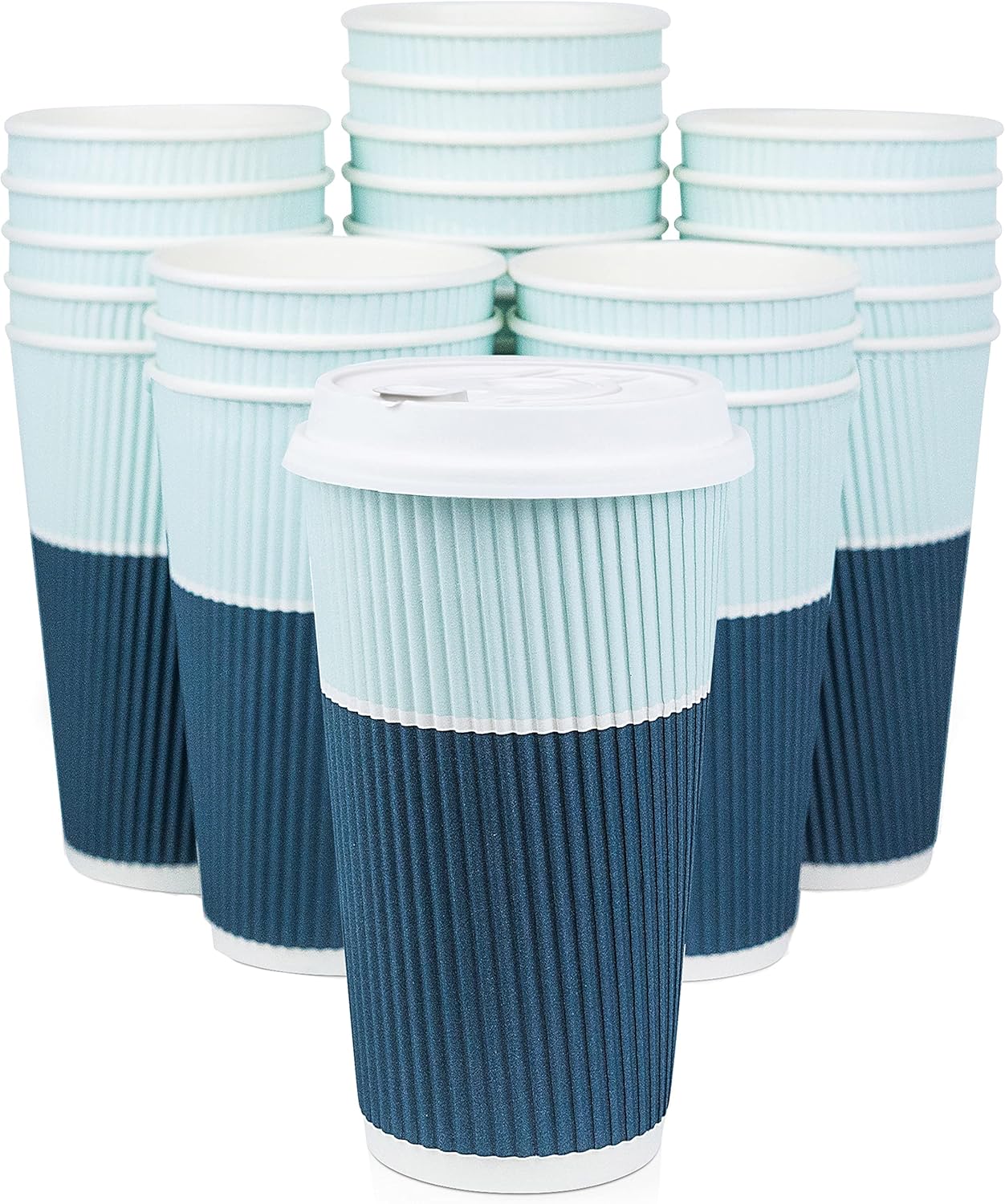 22 oz Disposable Coffee Cups With Lids for Hot and Cold Drinks